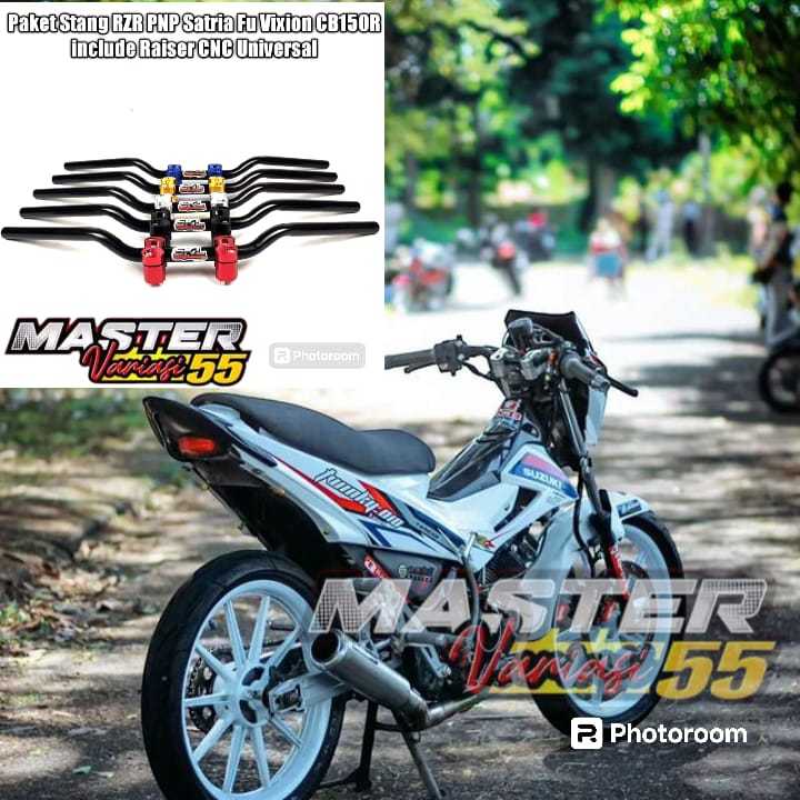 SETANG STANG STIR RZR ROADRACE PLUS RAISER DUDUKAN CNC UNIVERSAL PNP SATRIA FU SATRIA F 150 SATRIA F