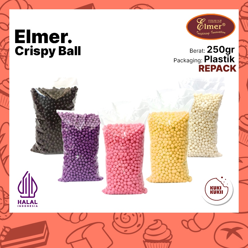 

Elmer Crispy Ball 250gr REPACK | Choc CAVIAR Elmer 250 gram - TOPPING DONAT - PISANG COKLAT NUGGET