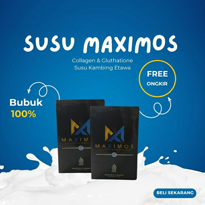 

Maximos Susu Collagen Pemutih Badan dan Mencegah penuaan dini 200gr Murah Harga 1 Box [BPOM]
