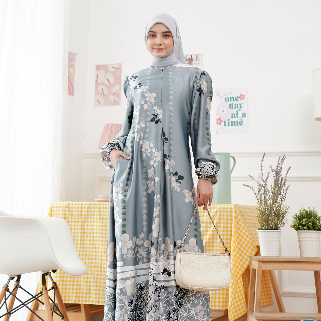 Azwa Dress Gamis Premium Motif Jumbo Dress Muslim Terbaru Azwa Series