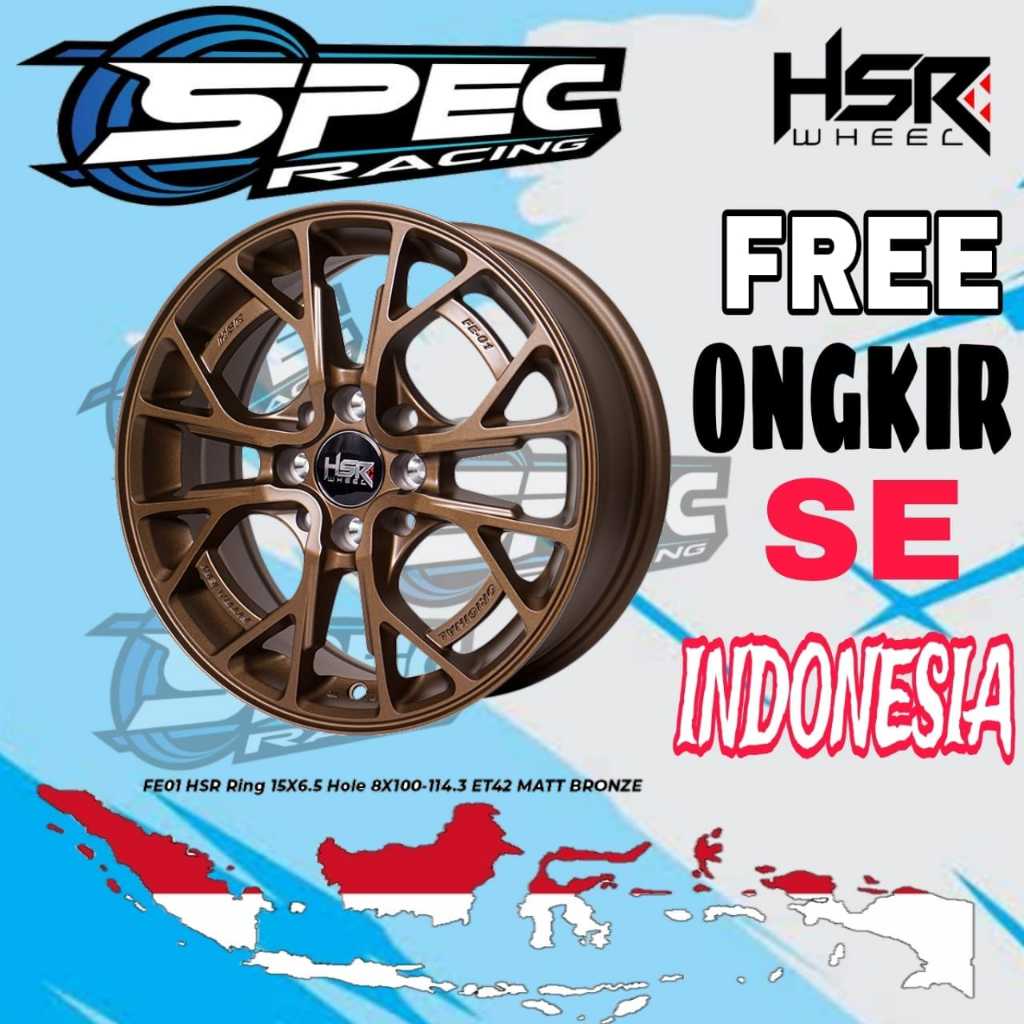 Velg Mobil Racing Hsr Fe-01 Ring 15 Untuk Sigra Agya Calya Ayla Jazz Brio City Avanza Livina Evalia 