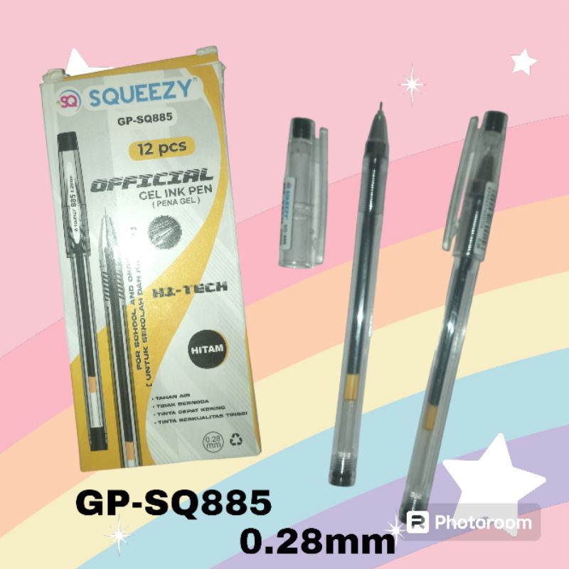 

(12pcs) pulpen gel squeezy 0.28mm