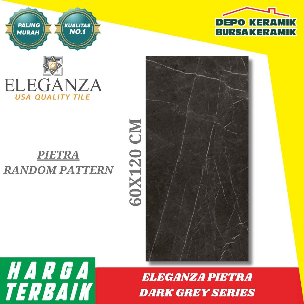 GRANIT MEWAH ELEGANZA 60X120 PIETRA DARK GREY