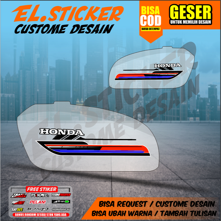 STRIPING CB100 STICKER CB100 UV TRANSPARAN, STICKER VARIASI HONDA CB 100 STRIPING CB125 TRANSPARAN D