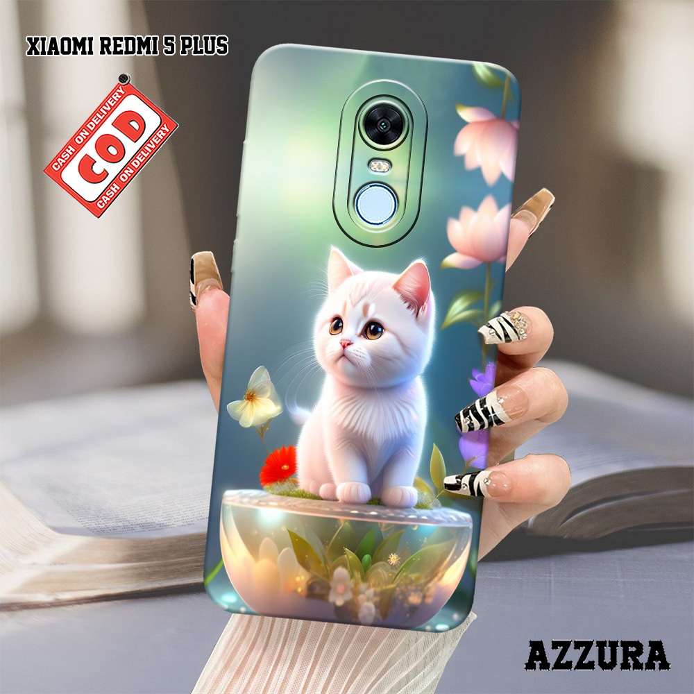 AZZURA - Case Xiaomi Redmi 5 Plus - Fashion Case Cats - Softcase Xiaomi Redmi 5 Plus - Casing Hp Xia