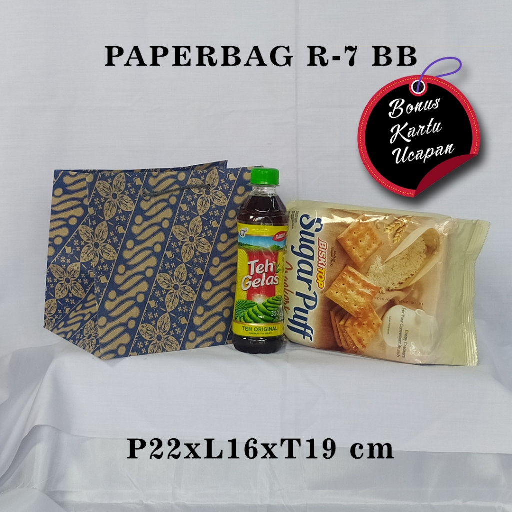 

PAPERBAG BONUS KARTU UCAPAN UKURAN R-7 BB (P22 X L16 X T19 CM) UNTUK SUGAR PUFF TEH BOTOL DLL