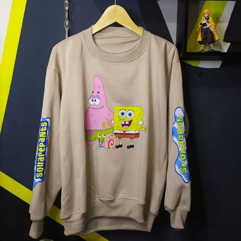 izmashop | Crewneck karakter | crewneck lucu | crewneck pria wanita | crewneck Sepongebob onepiece d