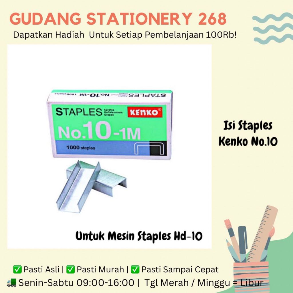 

Isi Staples Kenko No.10 Kecil / Isi Staples Kenko No.3 Besar / Isi Staples Kenko / Kenko Refill Stapler