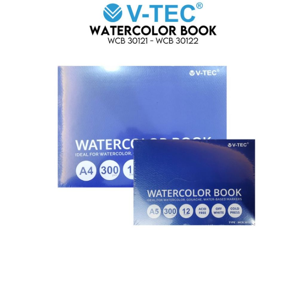 

Buku Sketsa V-TEC WCB-3012 Sketchbook Melukis Cat Air Watercolor Book 300 gsm