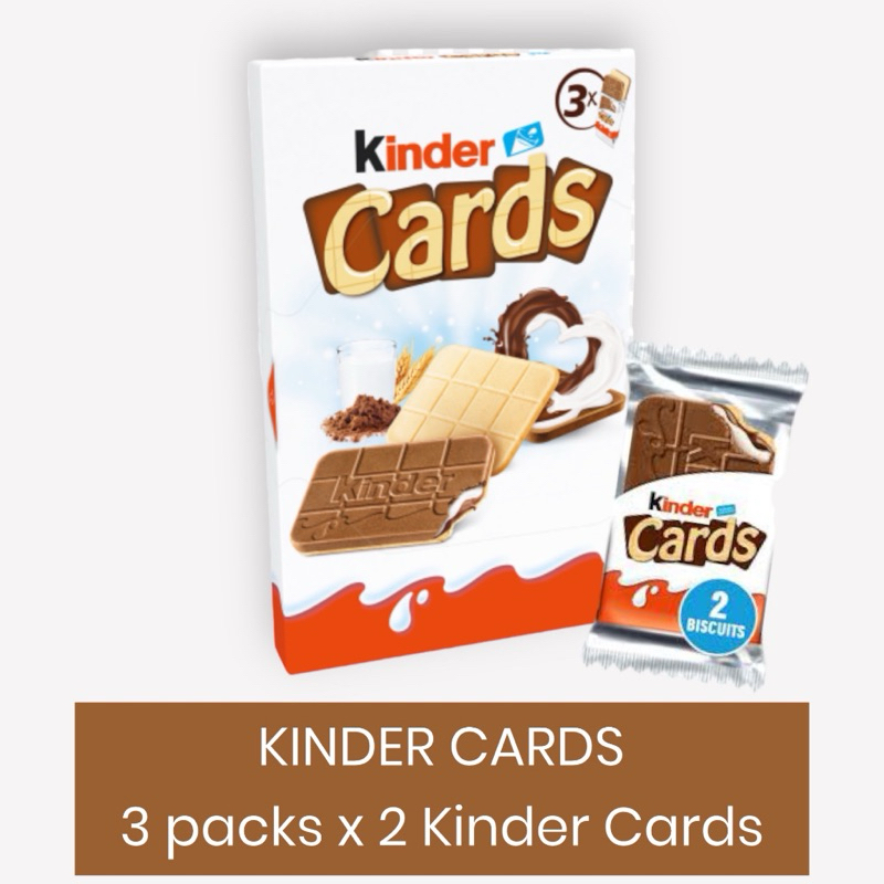 

KINDER CARDS CHOCOLATE 76,8 GR CRISPY WAFER WITH MILKY & COCOA FILLING