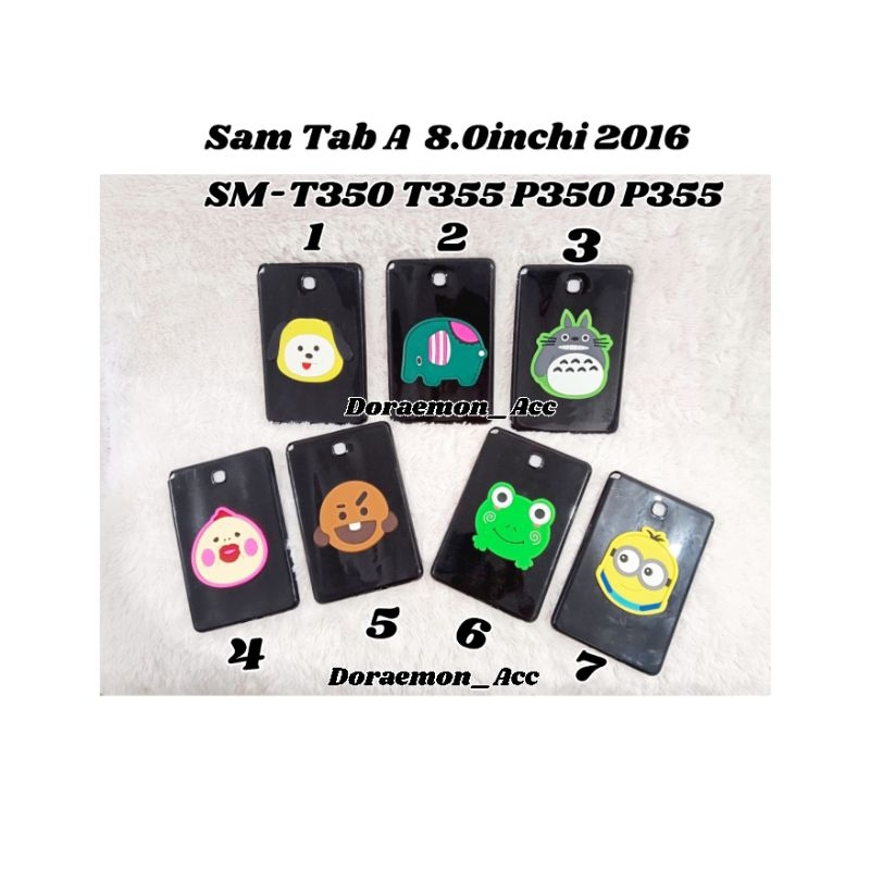 SoftCase Silicon 1Motif Sam Tab A 8.0inchi 2016 SM-T350 T355 P350 P355 Motif Tpu Hitam Case Casing S