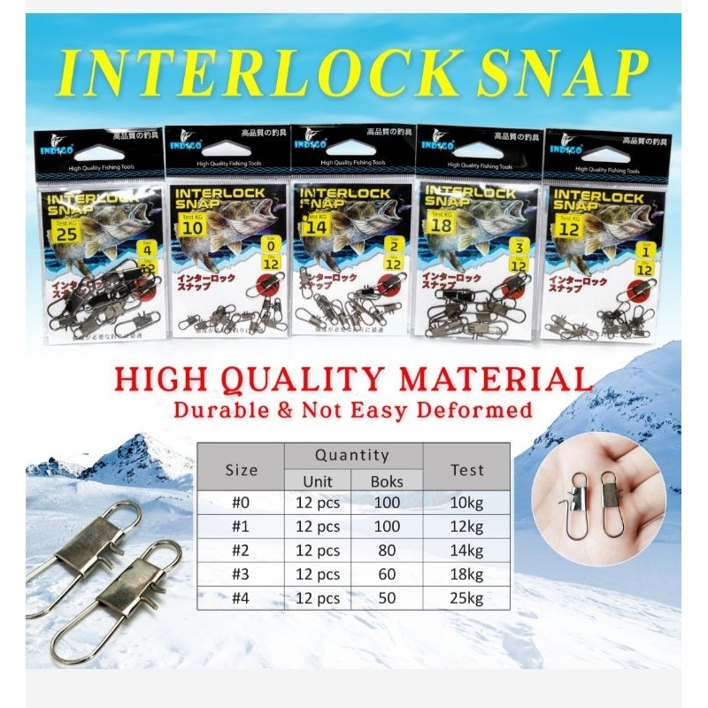 peniti SNAP pancing / INTERLOCK SNAP / Its Indigo kualitas sudah teruji kuat
