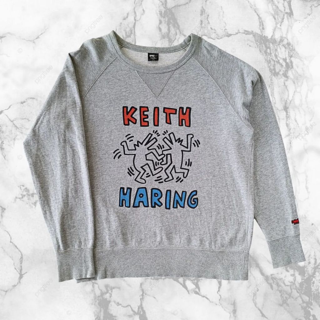 CREWNECK KEITH HARING, SIZE L (SECOND BRANDED) ABU-ABU, CN0169