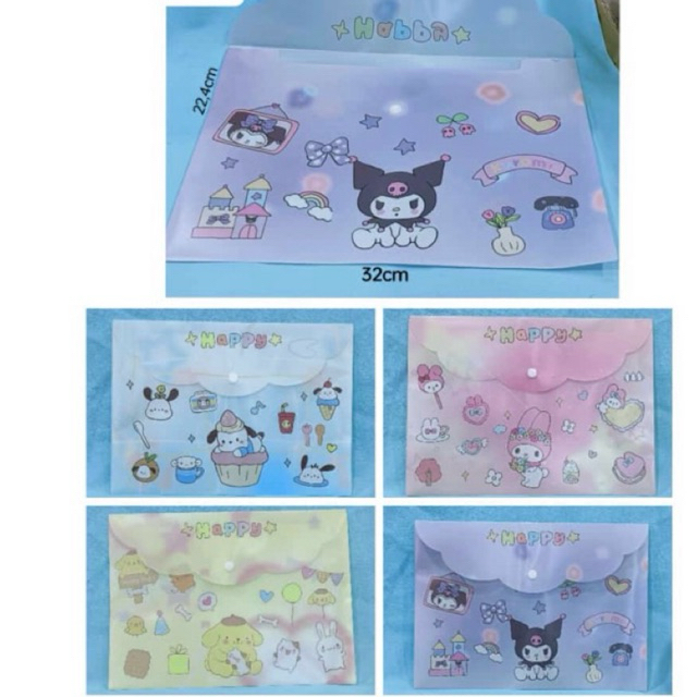 

SAKHA- 1 PCS FOLDER BAG A4 MAP SANRIO | POCKET FILE MAP SANRIO TERBARU