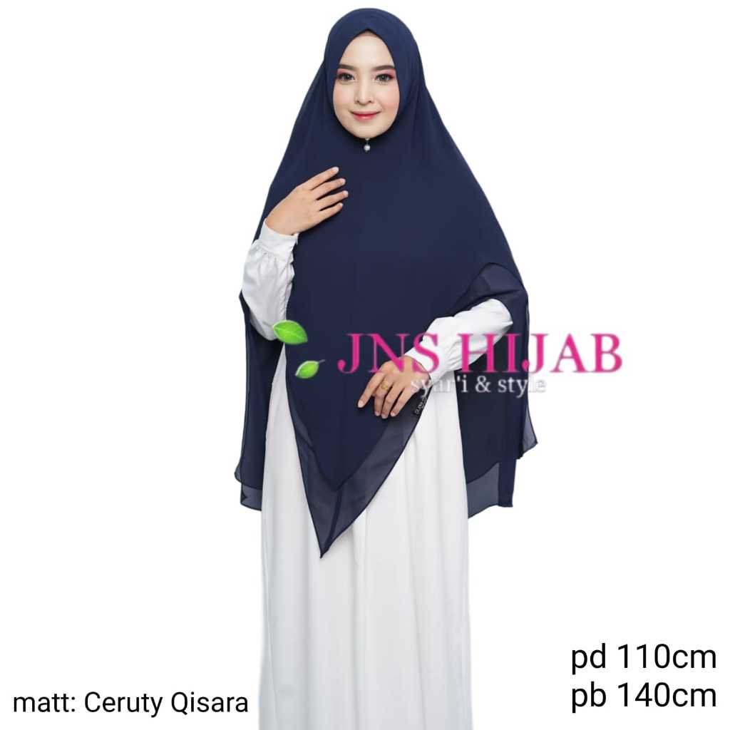 Hijab Syari 2 Layer/Kerudung Ceruty Babydoll Armani Premium/Khimar syari jumbo by jns hijab