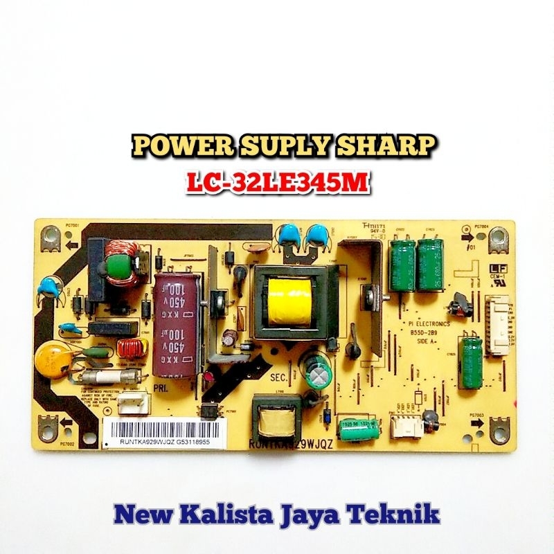 POWER SUPLY TV SHARP LC-32LE345M ORIGINAL RUNTKA929WJQZ PSU SHARP 32LE345 REGULATOR LC32LE345M PSU 3