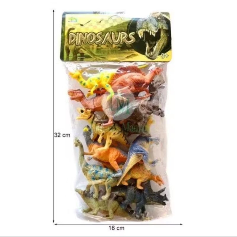 Mainan Anak Hewan Binatang Dinosaurus Karet jumbo isi 12pcs Dunia Dinosaurus World