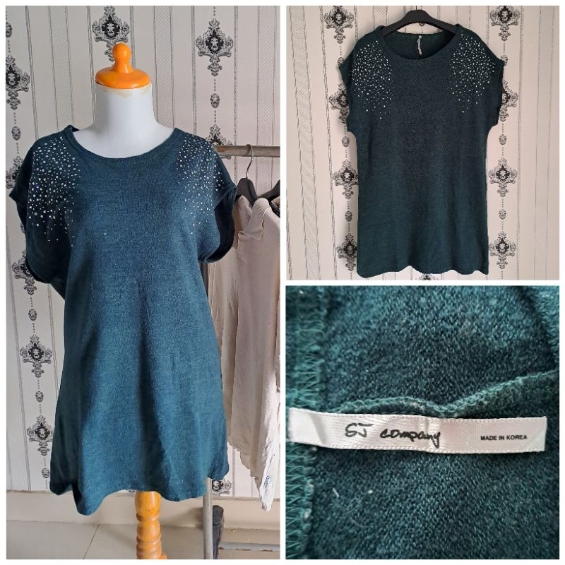 Vest rajut hijau botol