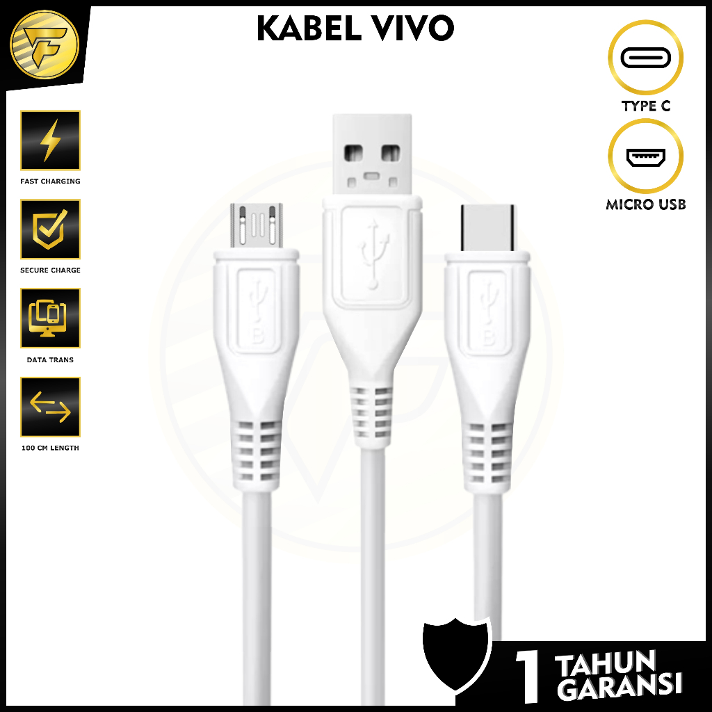 Kabel data VIVO Fast Charging Type C Micro USB kabel cas casan charger HP Android universal