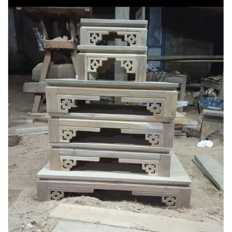 meja bonsai ukuran 20x15x7 cm kayu Jati asli Khas Jepara / meja bonsai murah / meja bonsai ukir / me