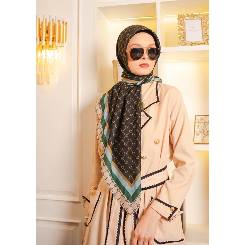 vivi zubedi monogram lane scarf black