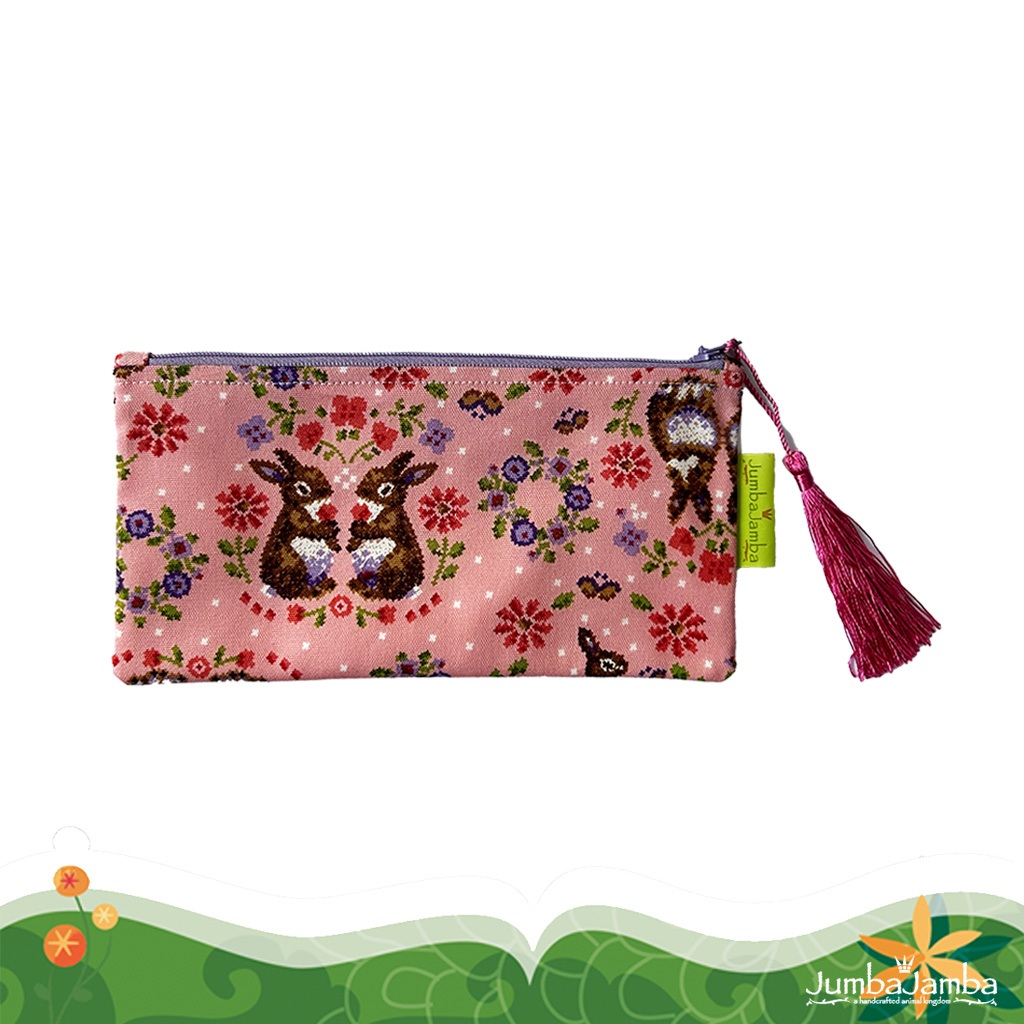 

Jumba Jamba Tempat Pensil Kain - Bunny in the Pink Forest Fabric Pencil Case