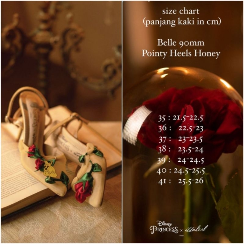 Ittaherl Belle 90mm Pointy Heels Honey size 38 Ittaherl Disney Princess