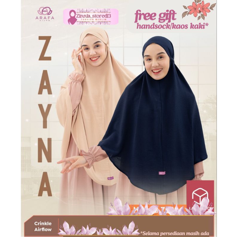 Arafa Hijab Bandung - Zayna Khimar Tali Crinkle Airflow