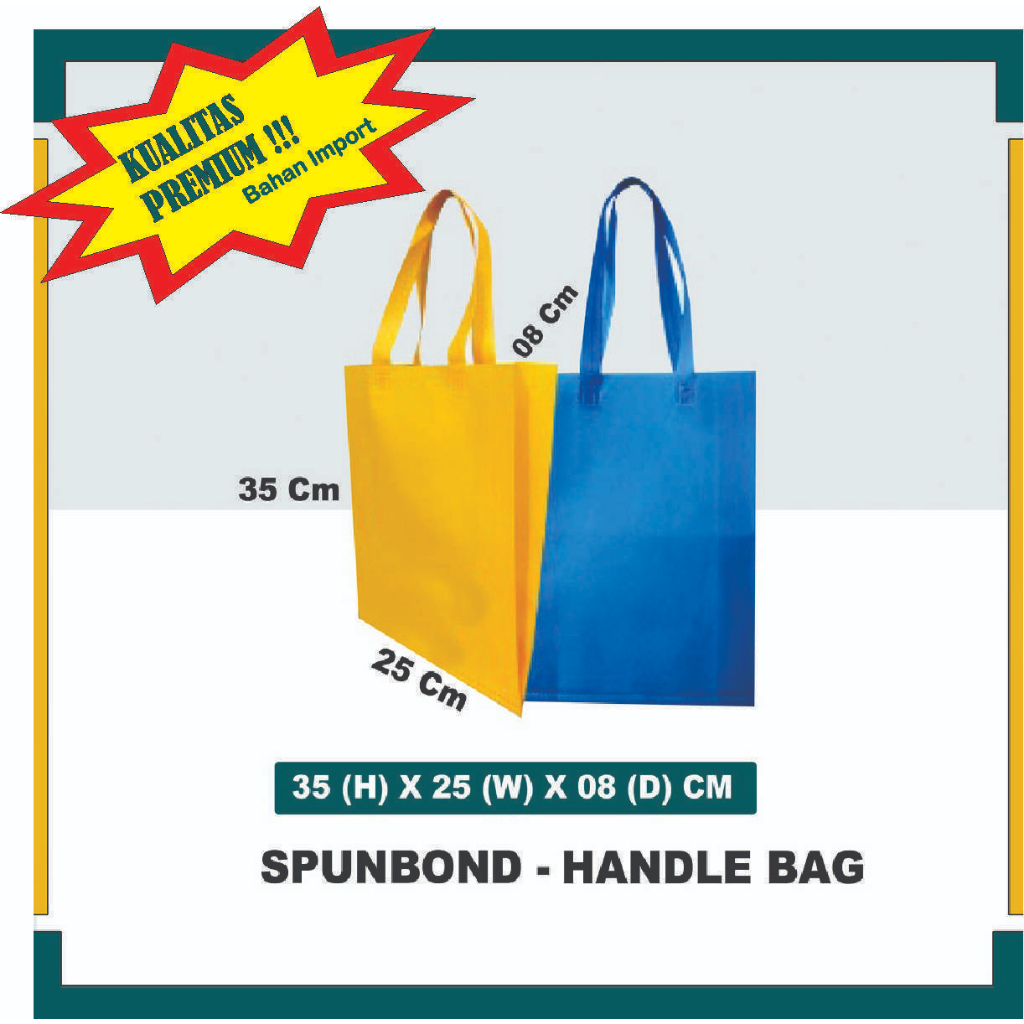 

Tas Spunbond 3D (35x8x25 cm ) tasspunbond/tas premium/goodiebag/taskain/taskado