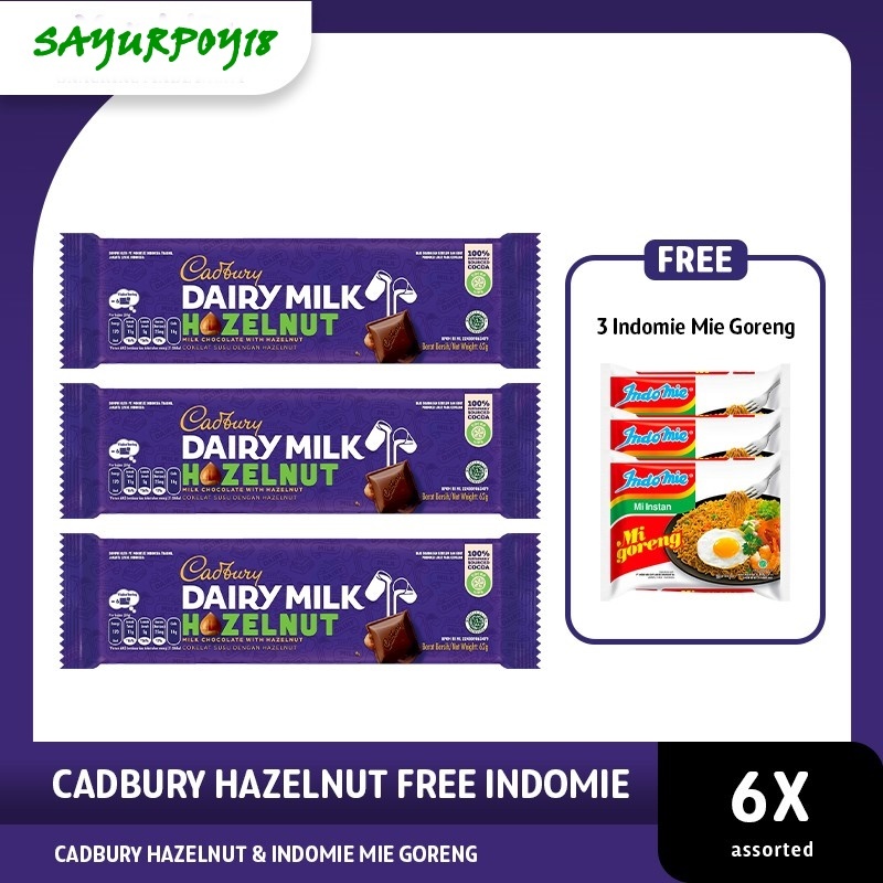 

Cadbury Cokelat Hazelnut 62g Free Gift