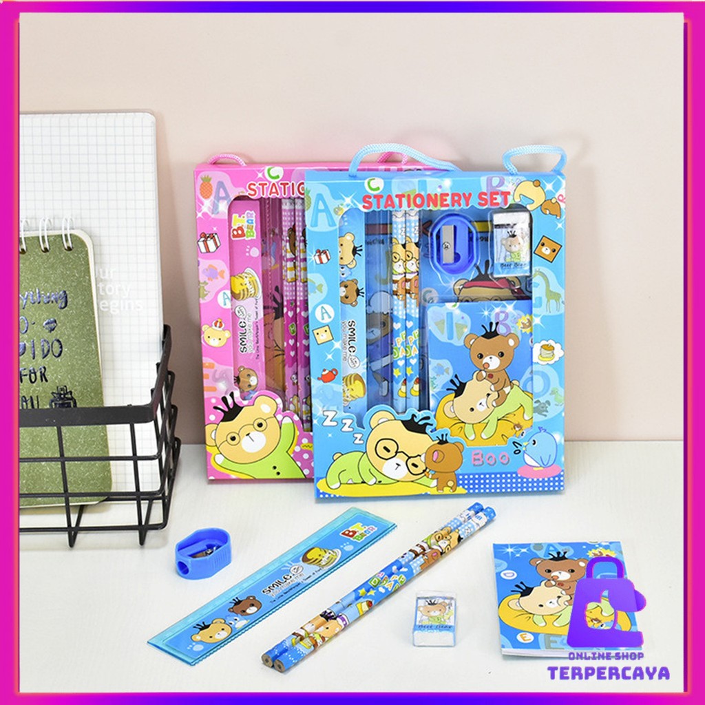 

OST Alat Tulis Set 6IN1 Stationery Set Lucu Karakter Set Perlengkapan Alat Tulis Sekolah Anak-Anak TK