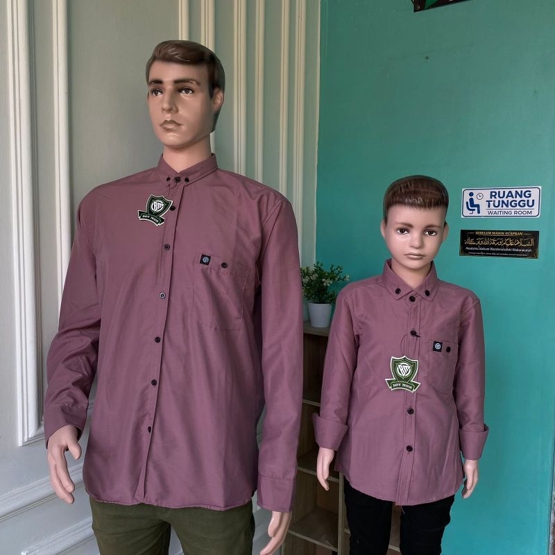 kemeja polos anak ayah lengan panjang kemeja couple