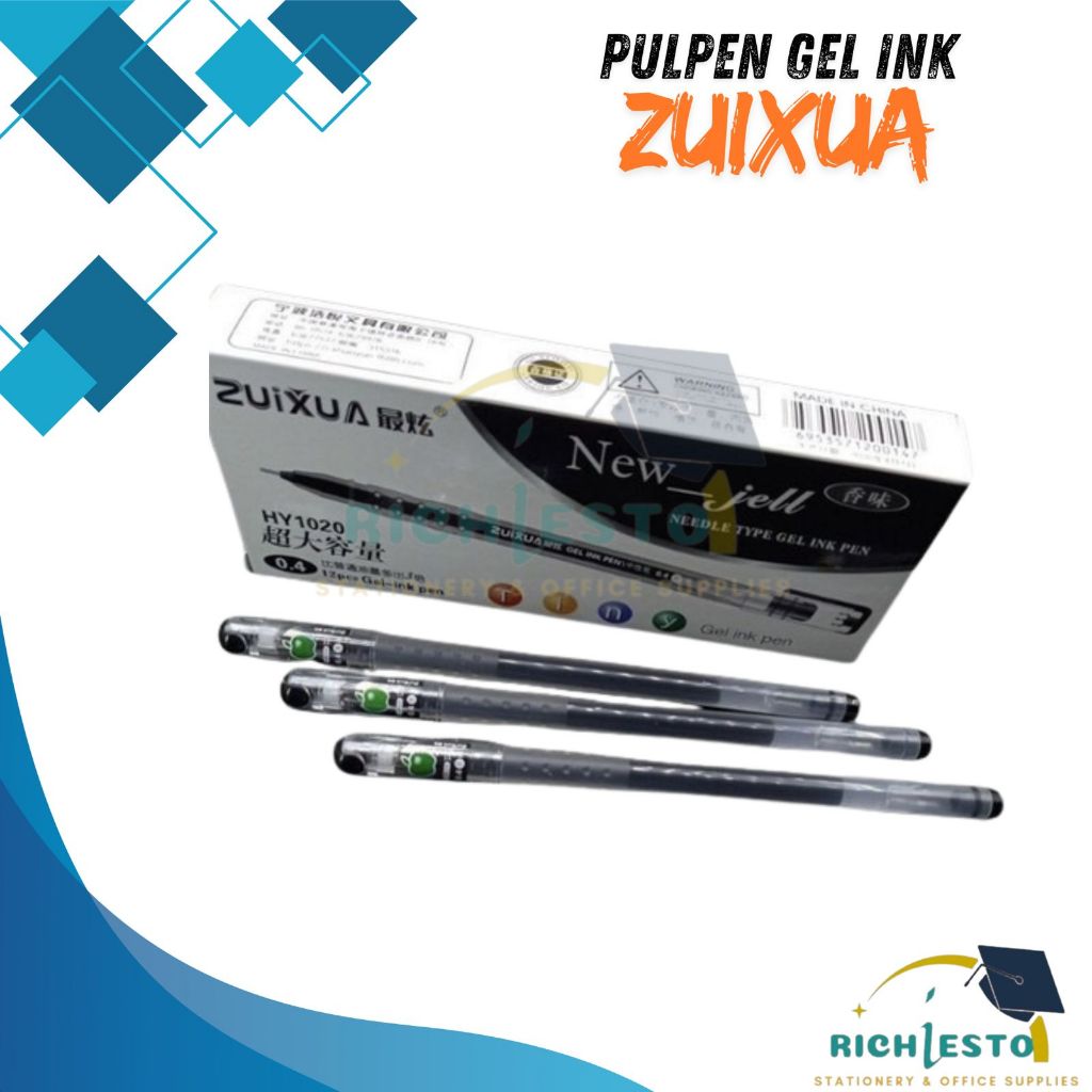 

[1 PACK 12PCS] PROMO PULPEN GEL ZUIXUA NEW JELL ISI 12pcs-PULPEN GEL NEW JELL 0.4mm