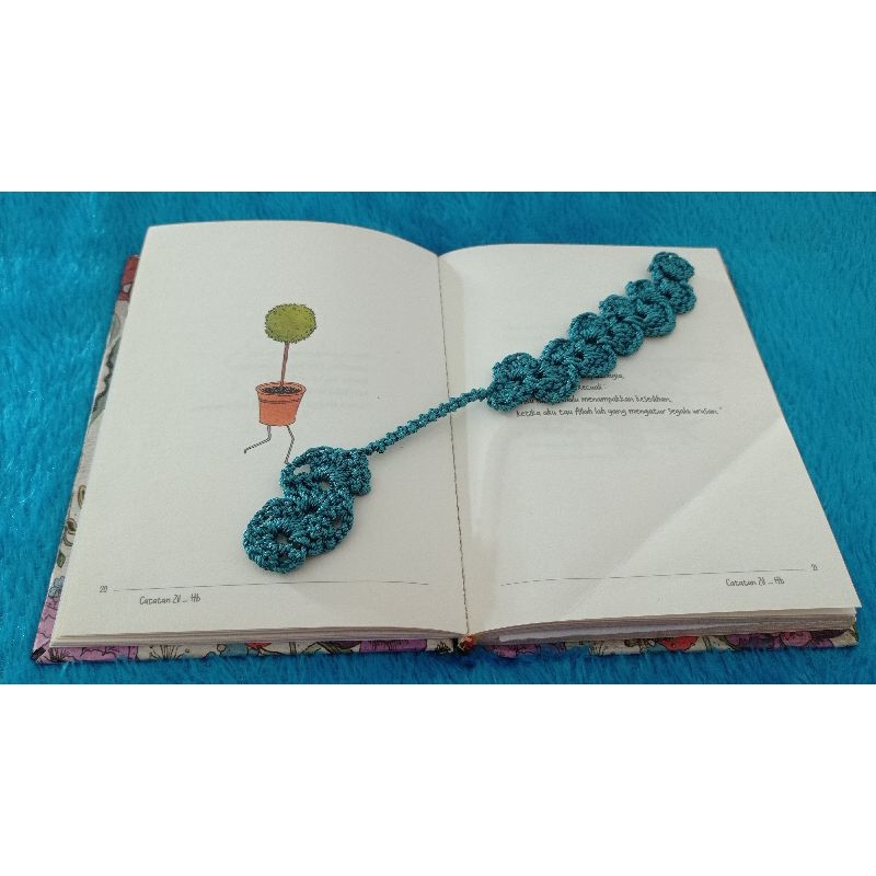 

Penanda/pembatas buku rajut/crochet bookmark