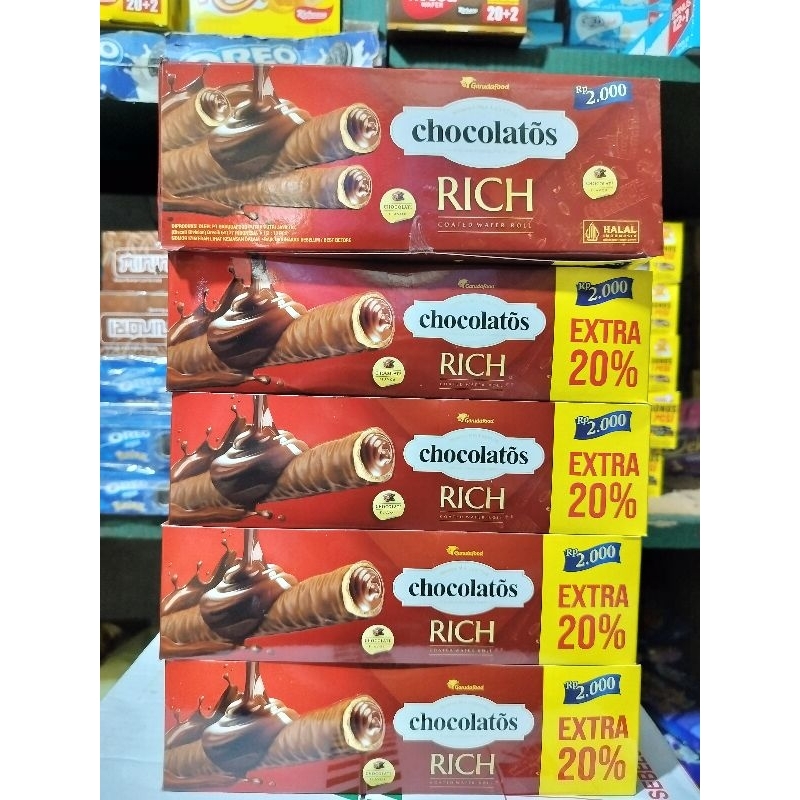 

Chocolatos Rich Wafer Roll (1kotak isi 12pcs)