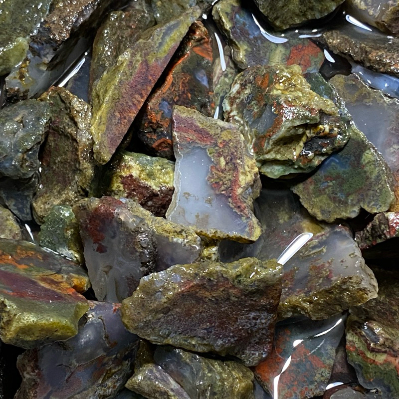 Bahan batu lumut trenggalek asli / batuk akik lumut trenggalek / bongkahan batu akik