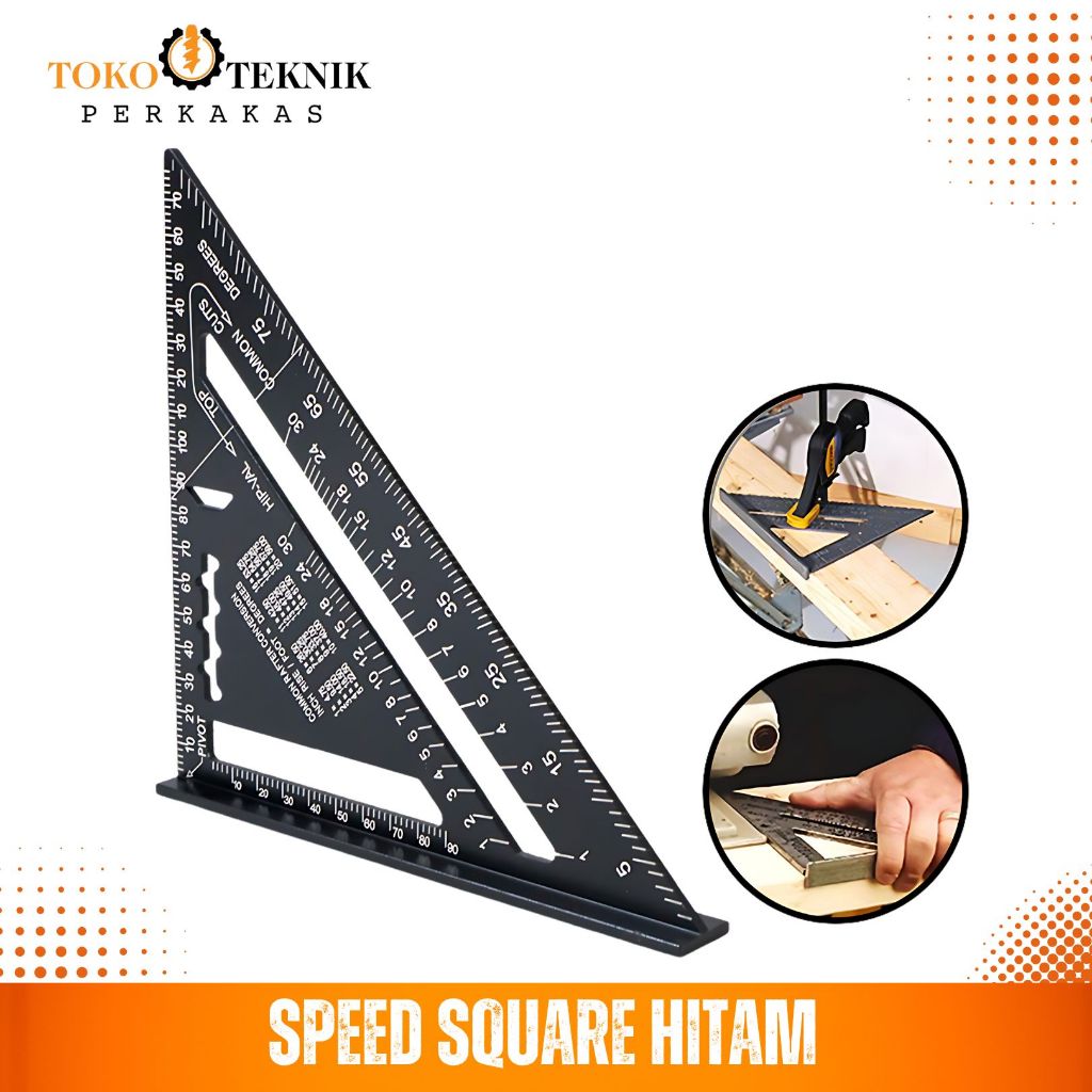 

Penggaris Siku Segitiga Speed Square 7 Inch Premium Quality Hitam Sudut Almini Alumunium Garisan Mistar Tukang Kayu Carpenter