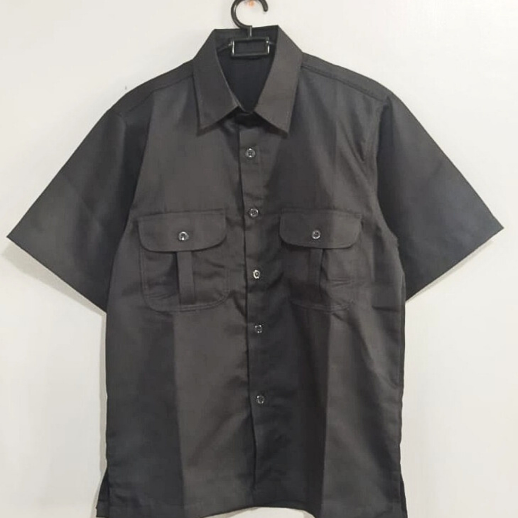 Kemeja Workshirt Polos Abu Abu - Kemeja Kerja - Kemeja Polos - Kemeja Pria - Real Pict