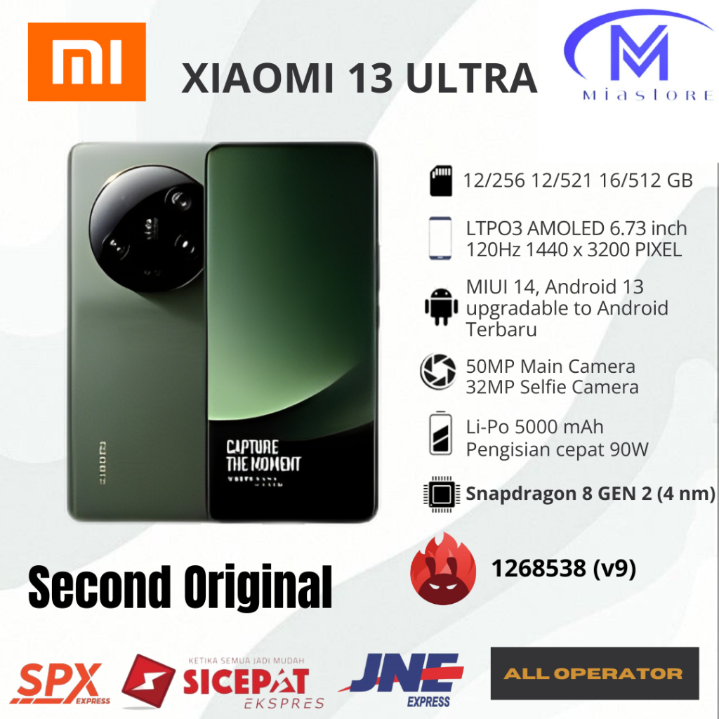 ［Sinyal Permanen］Xiaomi 13 Ultra Second Original 5G Dual Sim Xiaomi 13 Bekas 16+1TB Like New