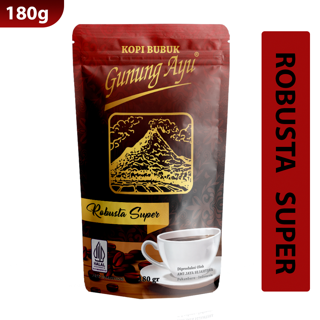 

Kopi Bubuk Robusta Super 180Gr | Kopi Gunung Ayu | Bubuk Halus | Robusta | Premium Grade 1