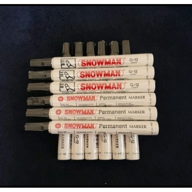 

SPIDOL SNOWMAN PERMANEN MARKER G12 HITAM {isi 12pcs}