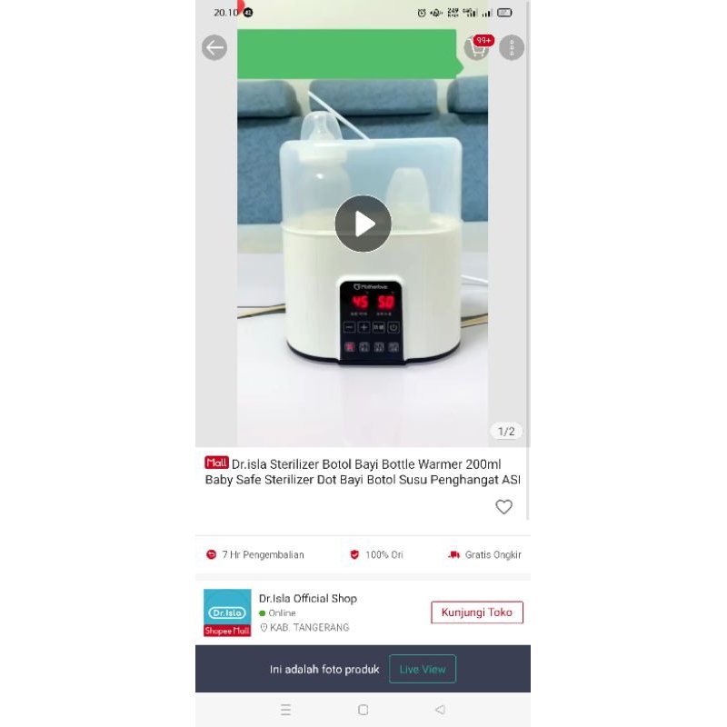 Dr.isla sterilizer botol bayi