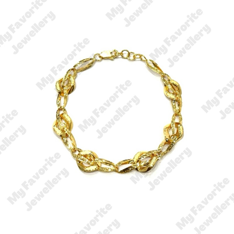 Gelang Rantai Kristal EMAS ASLI Kadar700 16K