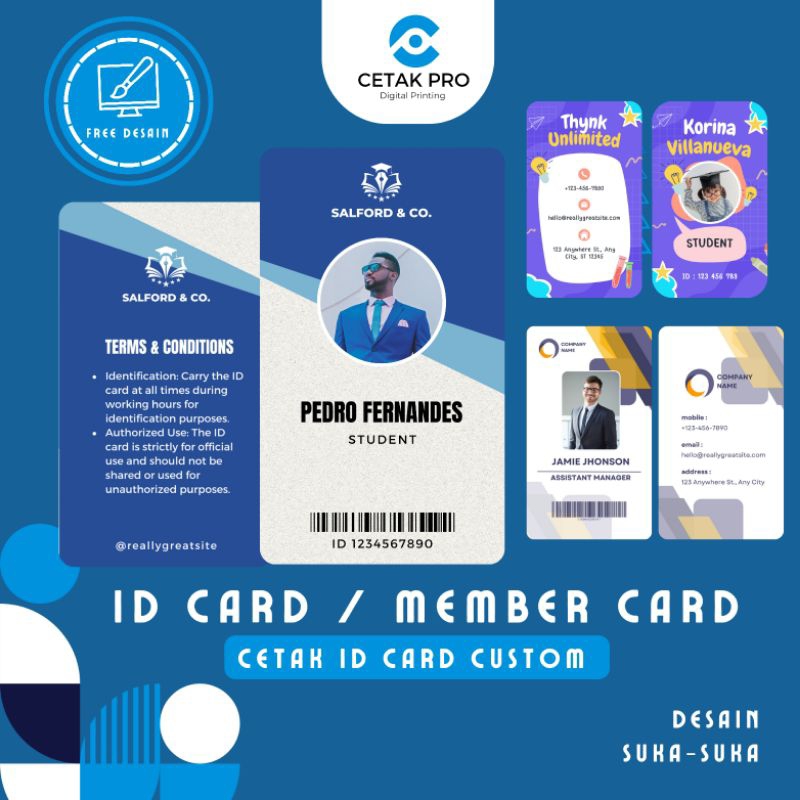 

Cetak Kartu ID CARD Custom PVC 0,9 mm/Kartu Peserta/Kartu Member/Kartu Anggota