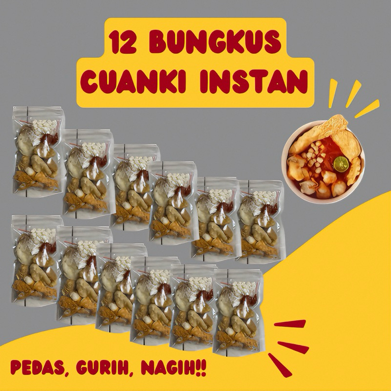 

12 BUNGKUS CUANKI INSTAN ISI KOMPLIT