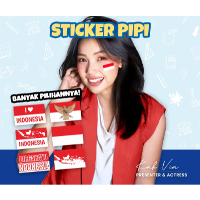 

Tempelan Pipi Bendera - Stiker / Sticker Pipi Merah Putih - indonesia 17 agustus