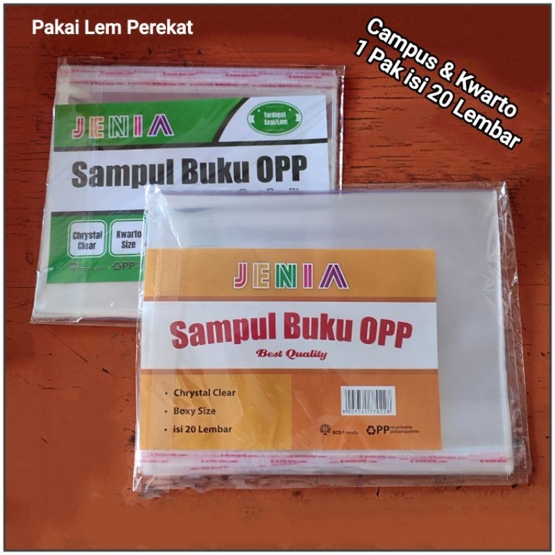 

1 Pak Sampul Buku Tulis Plastik Isi 20 Lembar JENIA ( Pakai Lem Perekat )