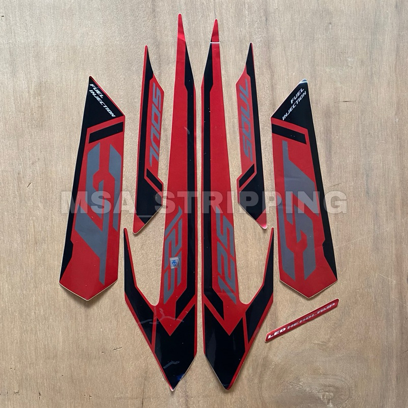 Stripping strip stiker sticker lis polet body Yamaha Soul GT 125 Th.2015 Merah striping les decal so