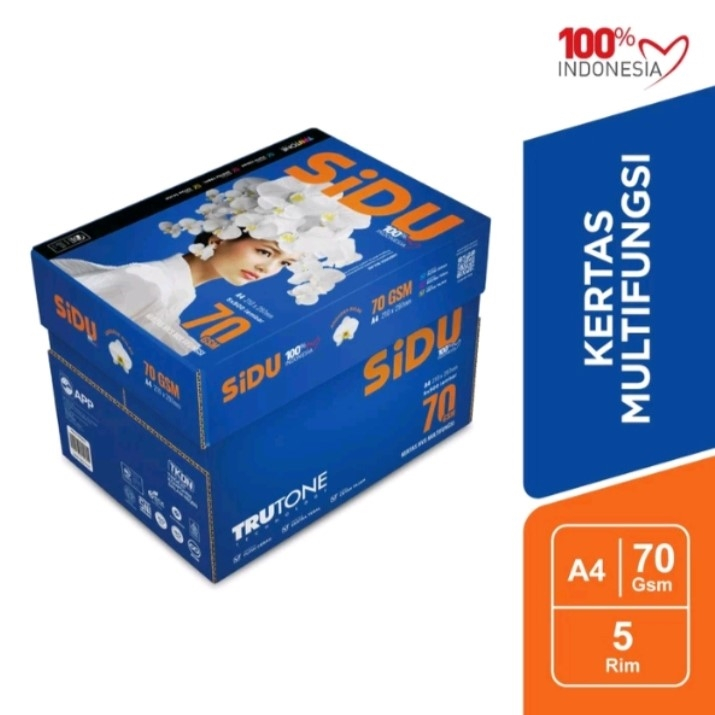 

HVS SIDU A4 70 gsm 1 karton isi 5 rim