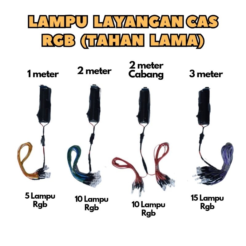 Lampu Layangan Cas RGB Tahan Lama Tinggal Pasang
